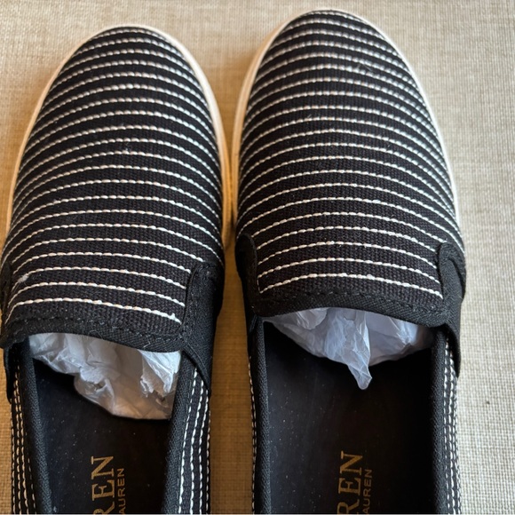 Lauren Ralph Lauren “Jinny” black nautical striped flats - Picture 6 of 8